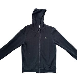 Lacoste Men's Black Zip Up Hoodie Size 5